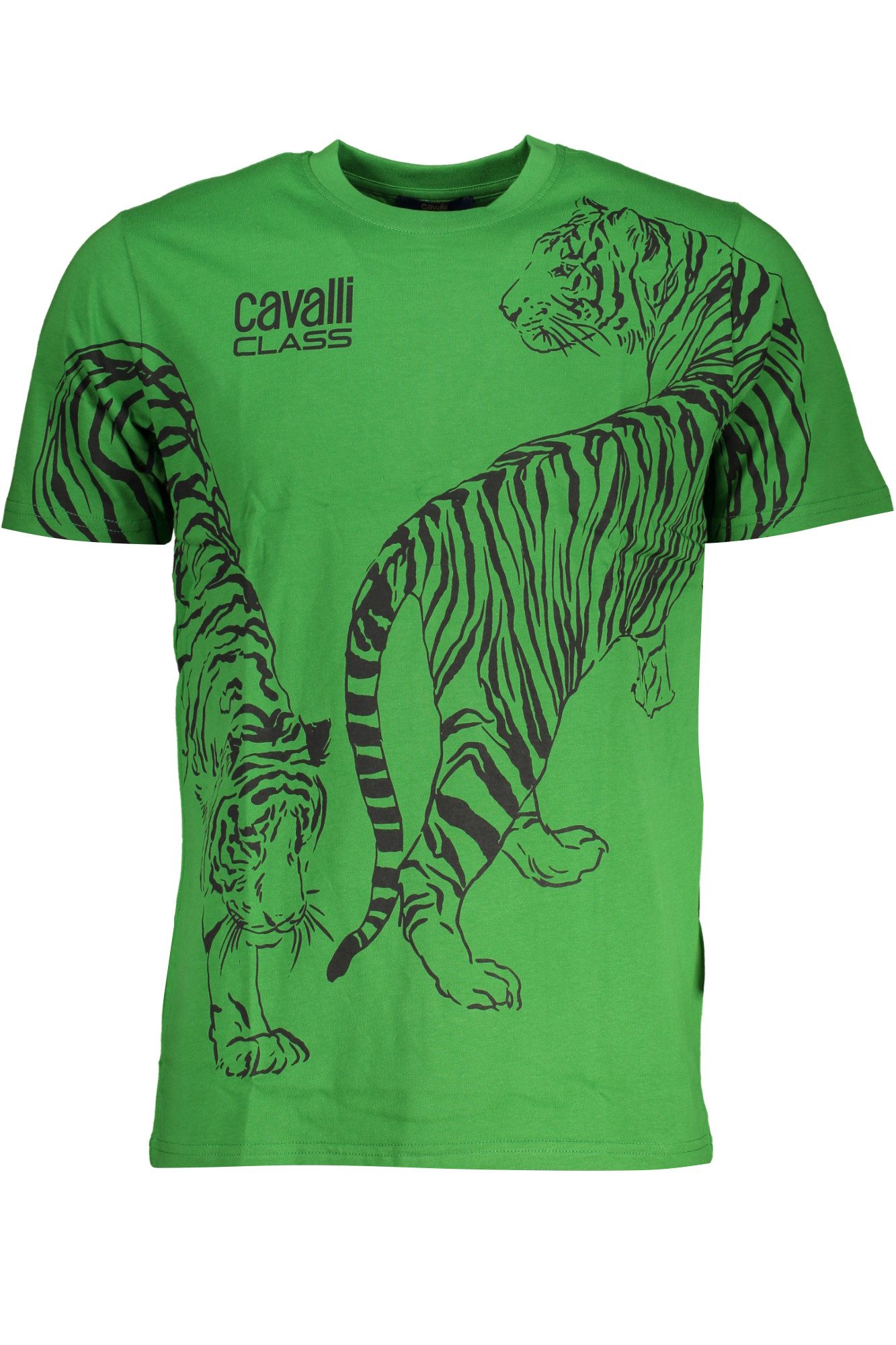 Cavalli Class T-Shirt Trendiges Herren Grün T-Shirt mit Rundhals und