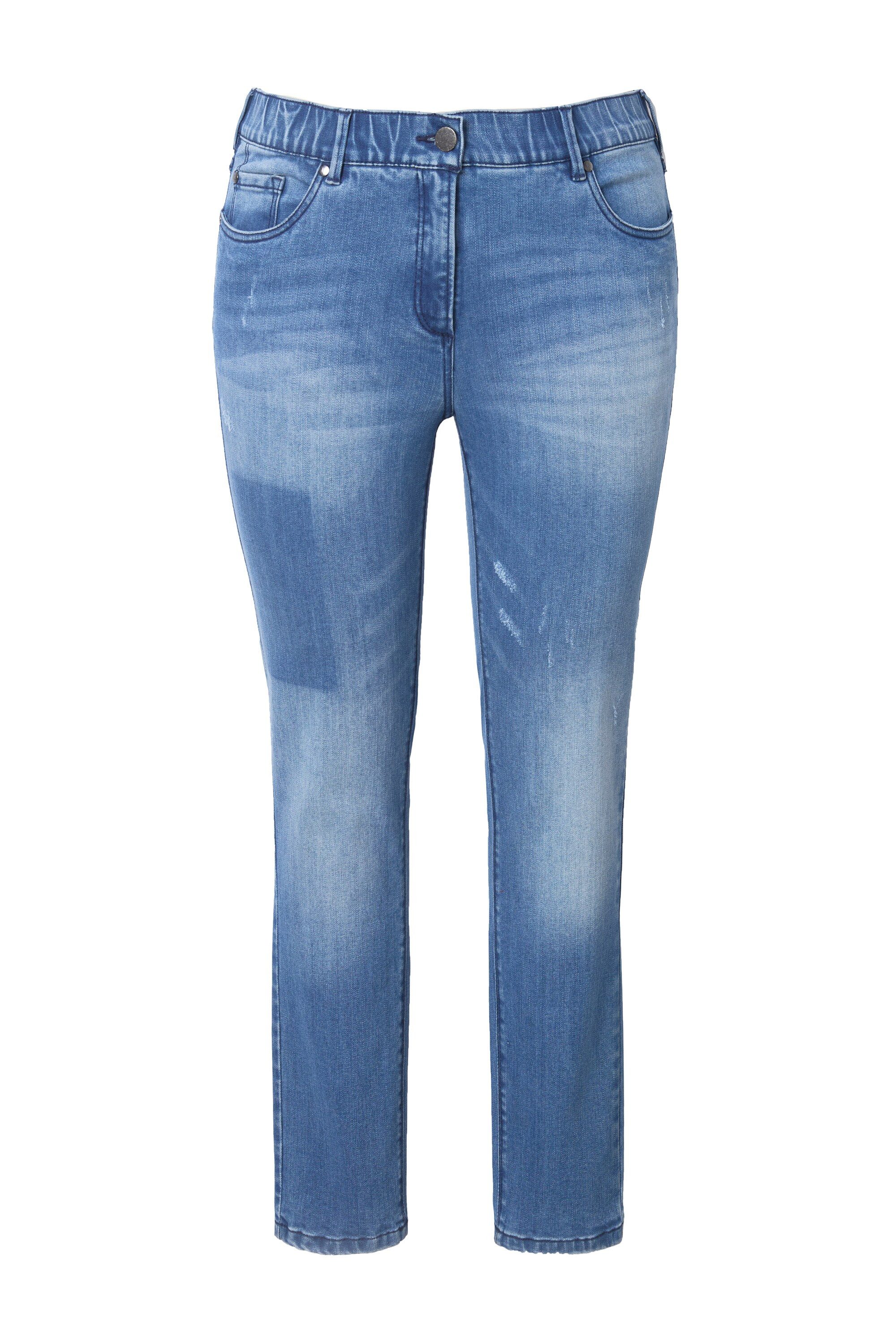 Ulla Popken 5-Pocket-Jeans Jeans Sarah Spray-Effekte schmales Bein Stretch günstig online kaufen