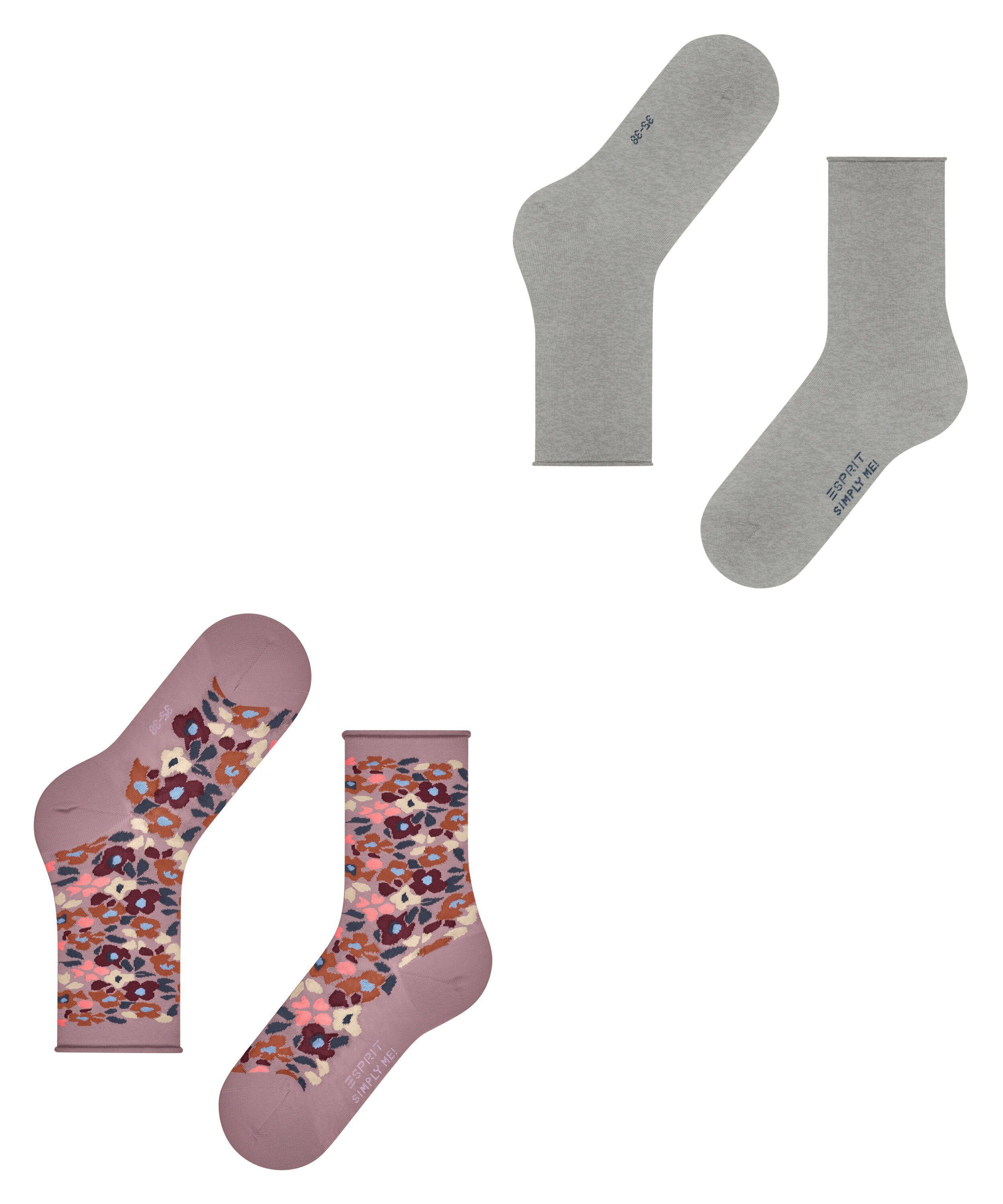 Me Socken Simply Flower 2-Pack (2-Paar) Esprit (0010) sortiment