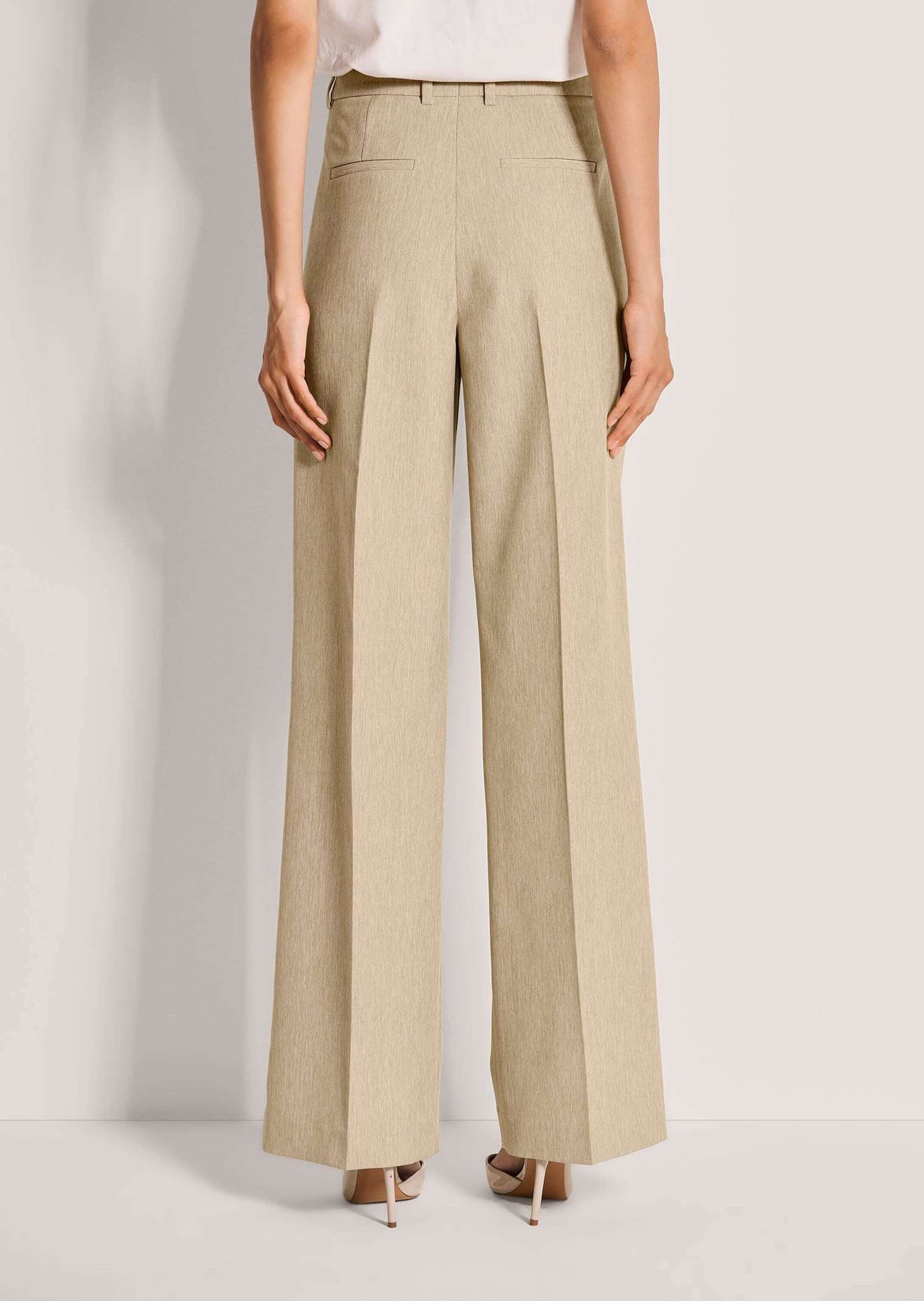 MADELEINE Stoffhose Sommerhose mit Bügelfalten Jerseyhose mit Formbund, Gürtelschlaufen, Taschen und Knöchellänge – Bild 2 von 5