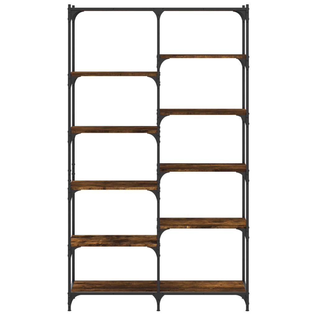 furnicato Bücherregal Räuchereiche 100x32x170 Holzwerkstoff cm und Eisen