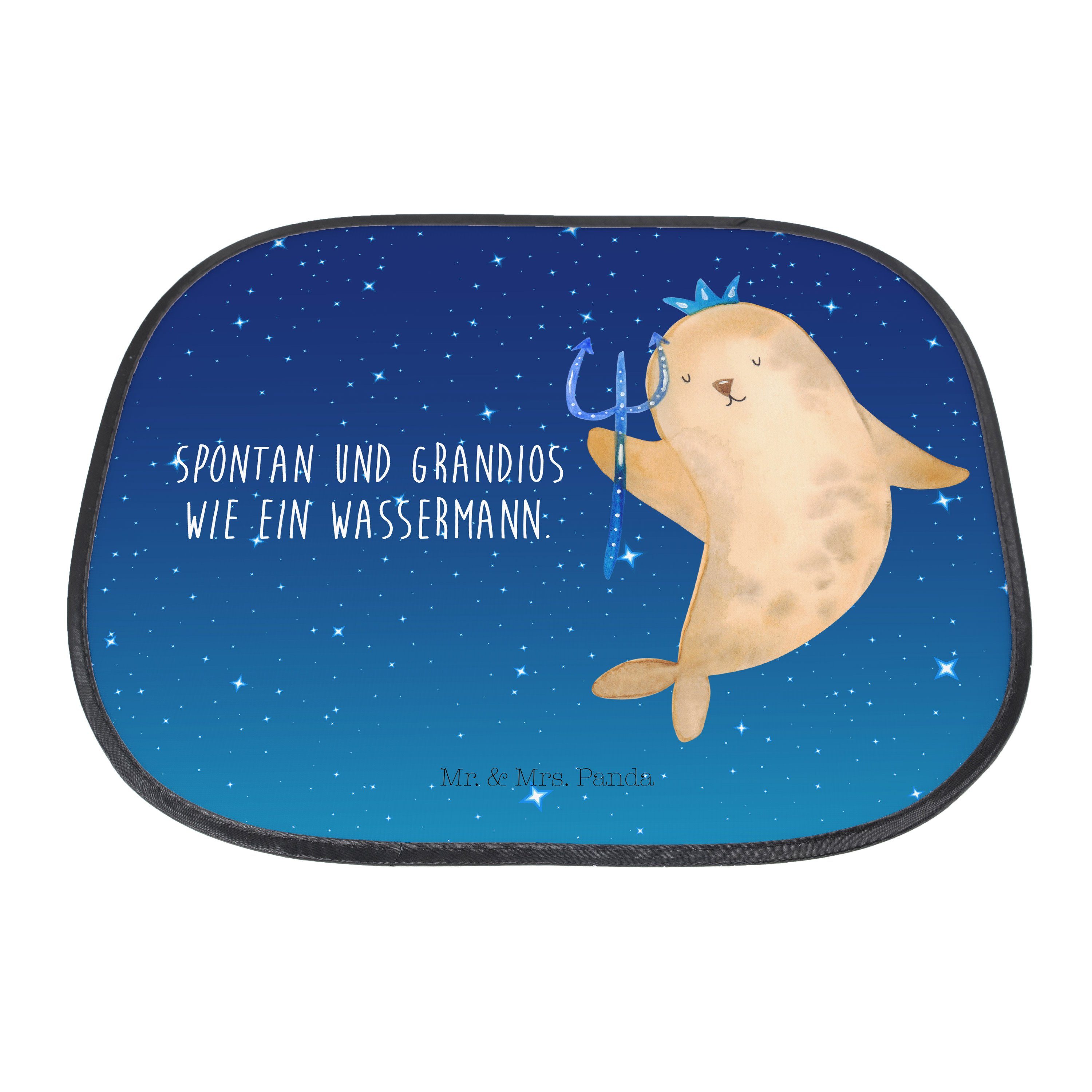 Sternenhimmel Panda, Sternzeichen - - Blau Sonnenschutz Wassermann & Mr. Mrs. Geschenk Seidenmatt Feb, Geschenk,