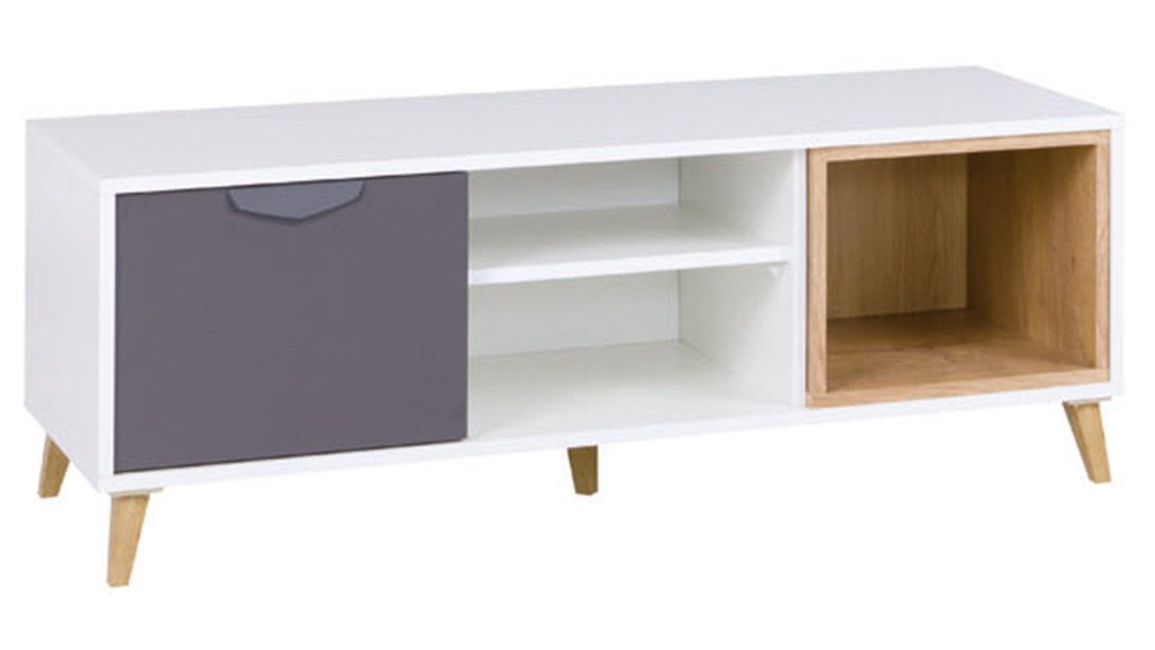 MIRJAN24 TV-Schrank Joker 10 (mit Drehtür) Skandinavisch, 120x40x43 cm