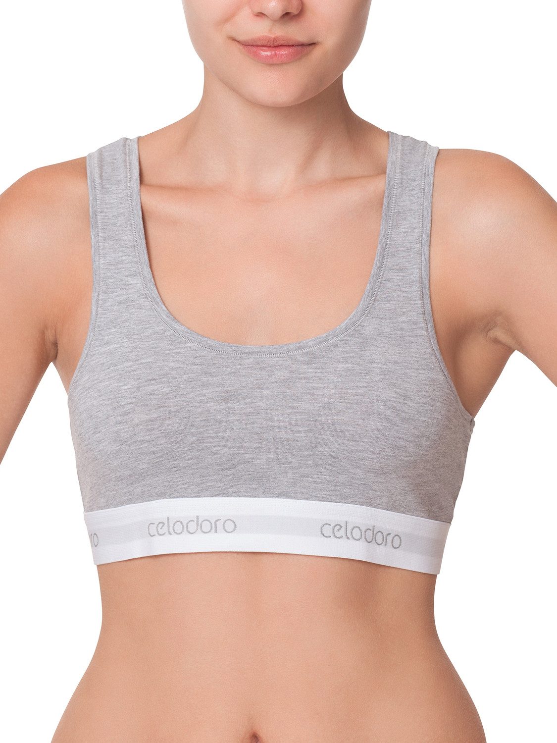 celodoro Bustier Bustier mit Webgummi-Bund - Sport Bra Top mit Markenlogo