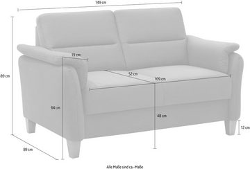 Home affaire 2-Sitzer Palmera, Federkern-Polsterung, Steckvorrichtung für 2 Kopfstützen (optional)