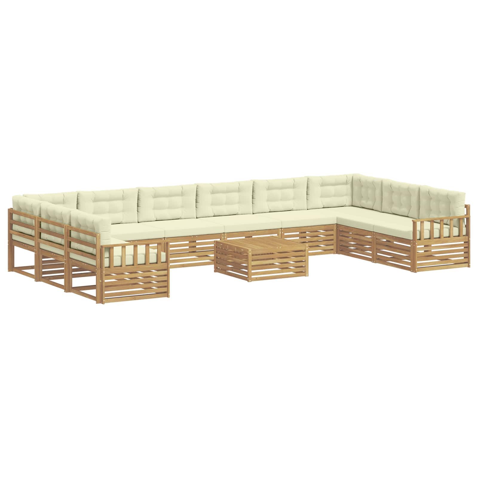 vidaXL Gartenlounge-Set Sofagarnituren Massivholz, (11-tlg)