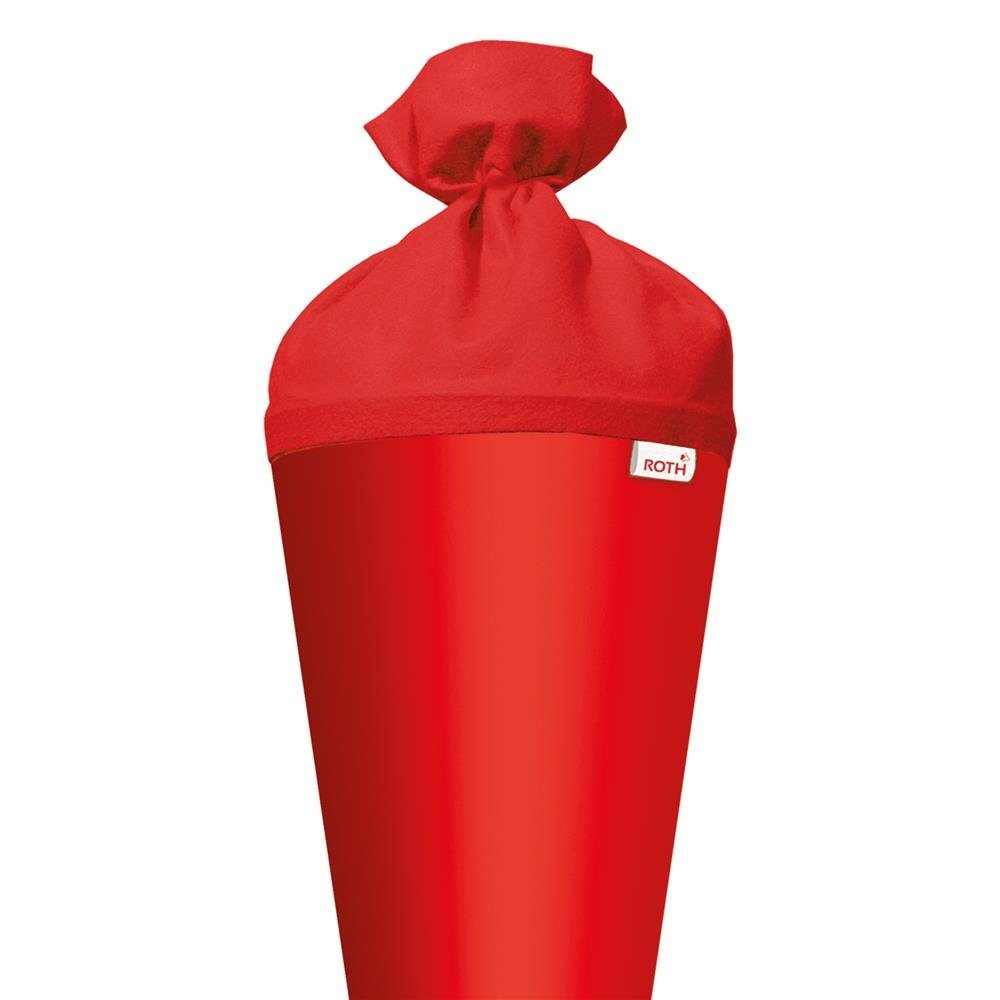 Roth Schultüte Basteltüte 70 cm, rund rot Einschulung Zuckertüte Rot(h)-Spitze Filz-Verschluss