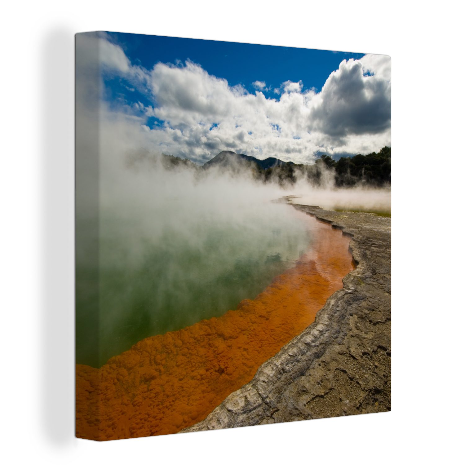 OneMillionCanvasses® Leinwandbild Heißer Quellensee in einem Thermalpark in Rotorua, Neuseeland, (1 St), Leinwand Bilder für Wohnzimmer Schlafzimmer