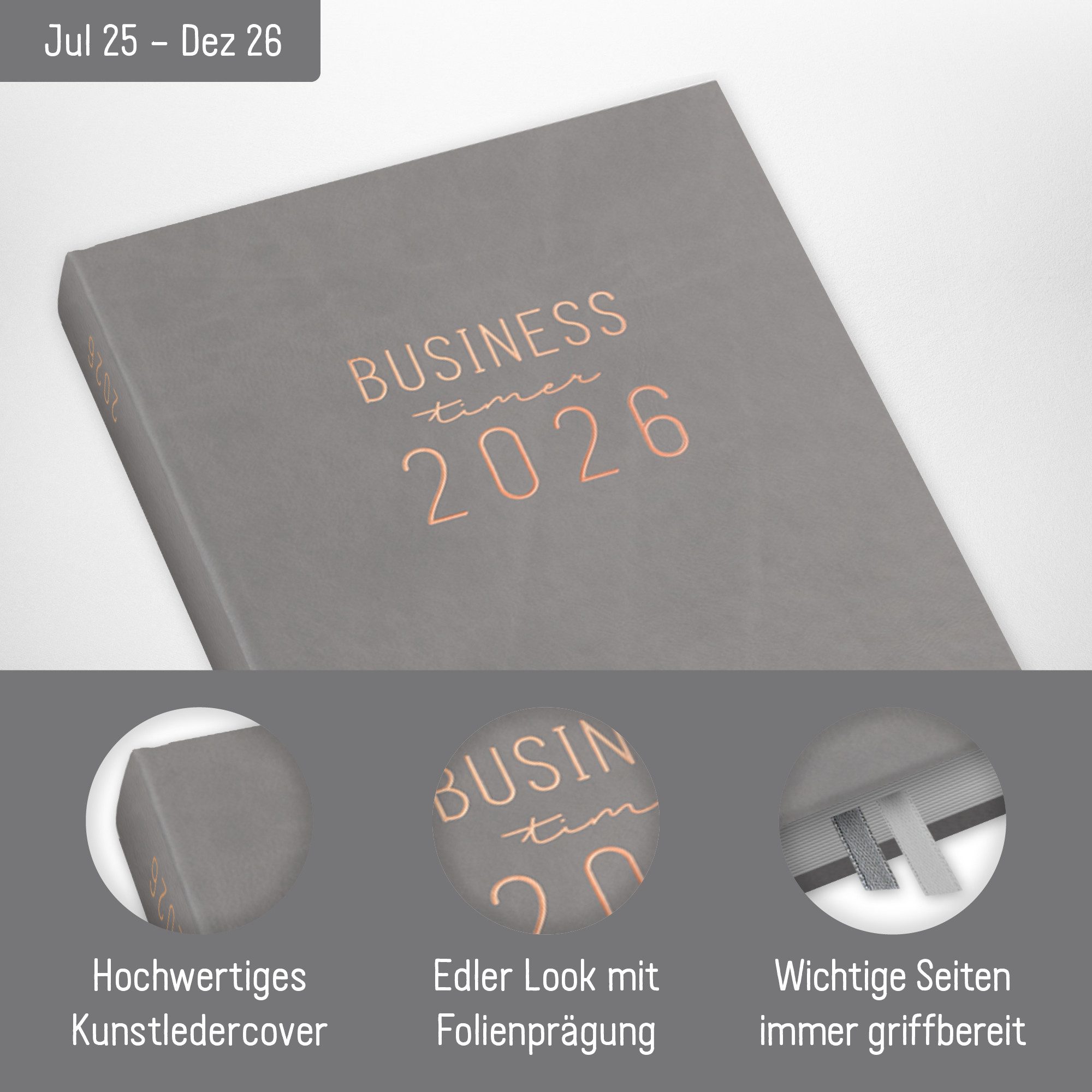 Häfft Terminplaner Business-Timer 2025/2026 / A5 / 18 Monate