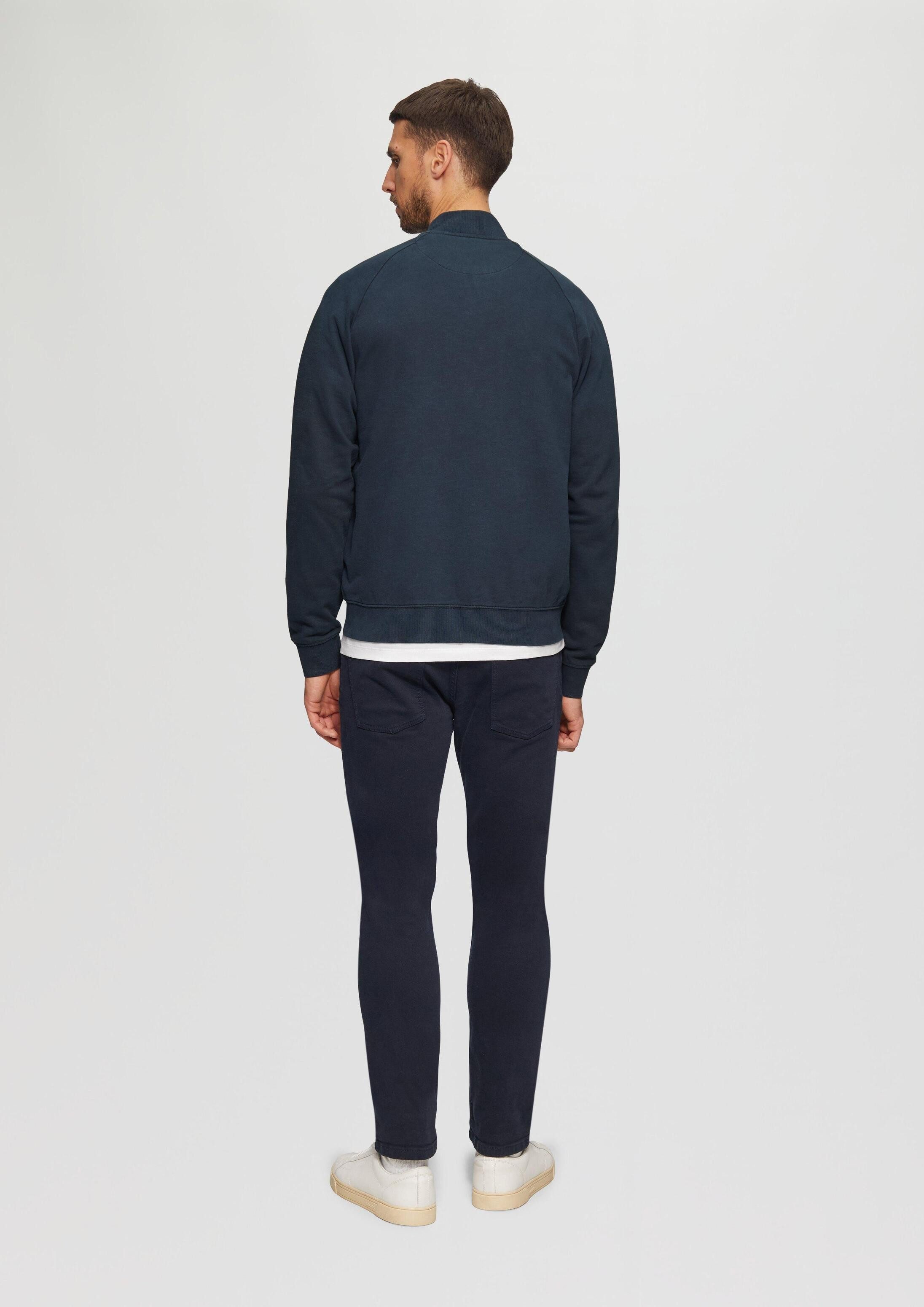 s.Oliver Sweatjacke Sweatshirt Jacke Jacke mit Garment Dye und Raglanärmeln