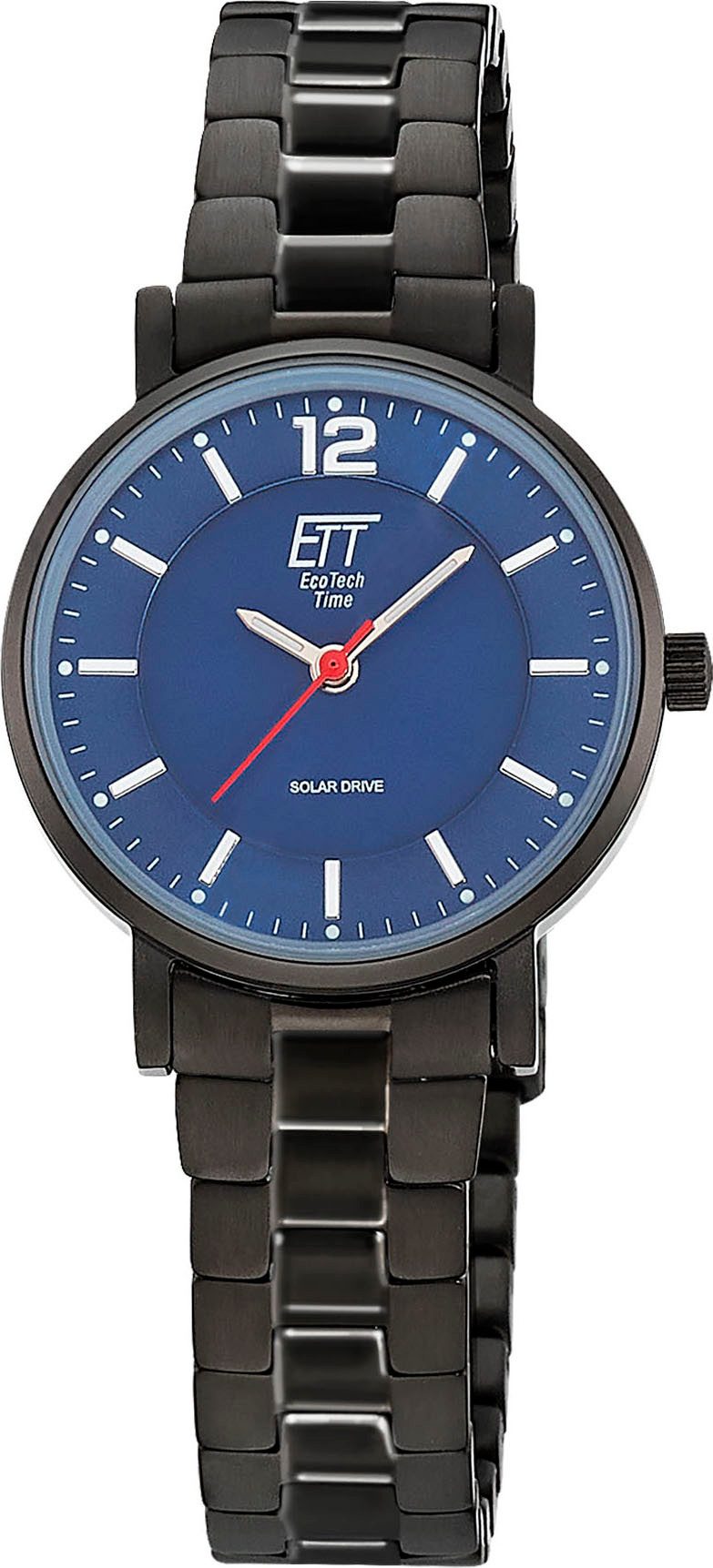 ETT Solaruhr ELS-12167-31M, Armbanduhr, Damenuhr, Partneruhr, Edelstahlarmband