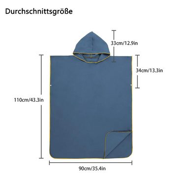 Houhence Badeponcho Surf Poncho Umziehhilfe Strand für Damen Herren Erwachsene