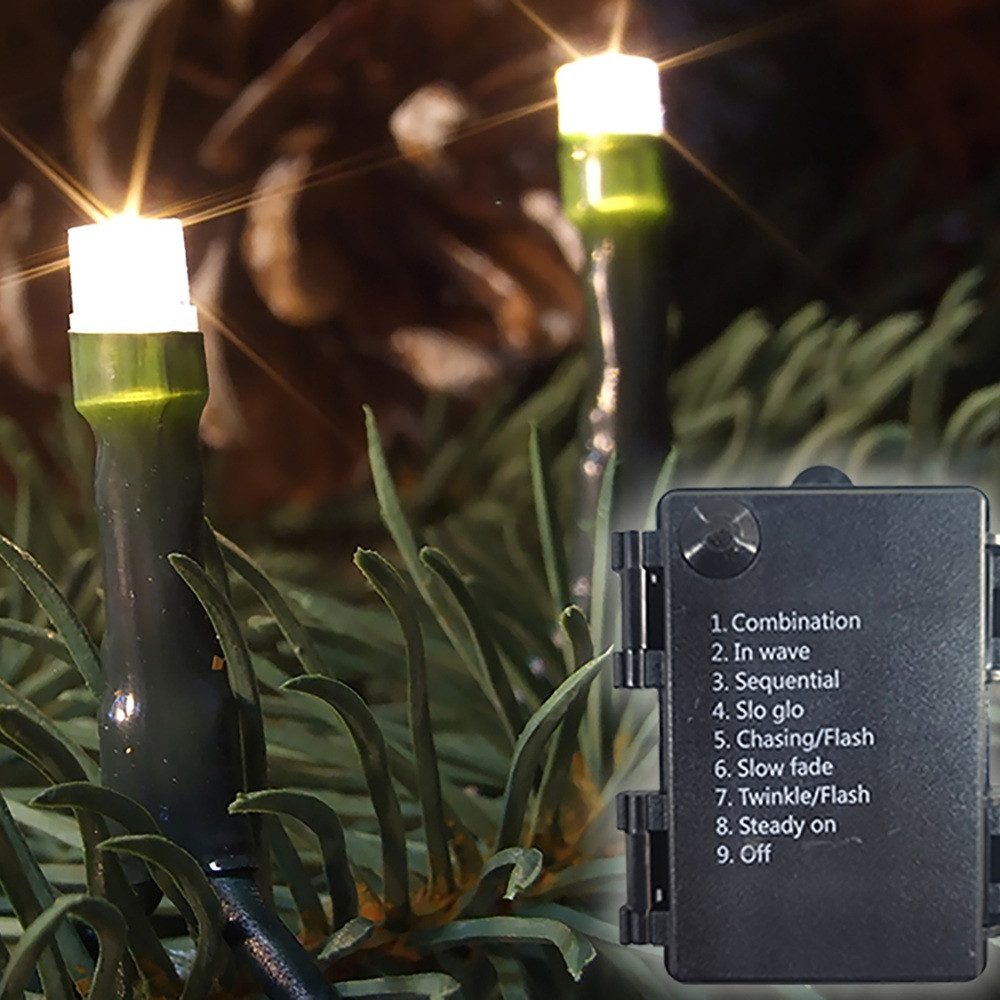 Star-Max LED-Lichterkette 35657 LED Lichterkette 96er warmweiß Batteriebetrieb Timer 8 Funtionen