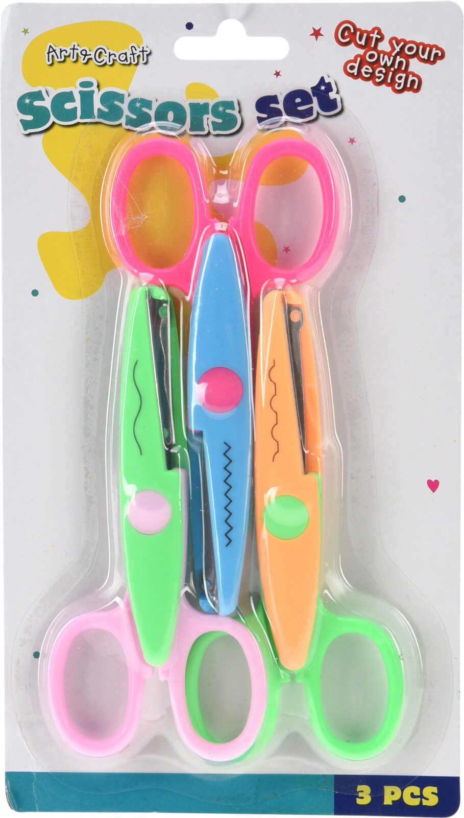 Koopman Bastelscheren Kinderscheren Bunt Welle Zick Zack 6 Tlg. Set, (Set, 6-tlg., Packung), 6tlg, ZickZack Schnitt, Wellenschitt, Kunststoff / Metall, Basteln