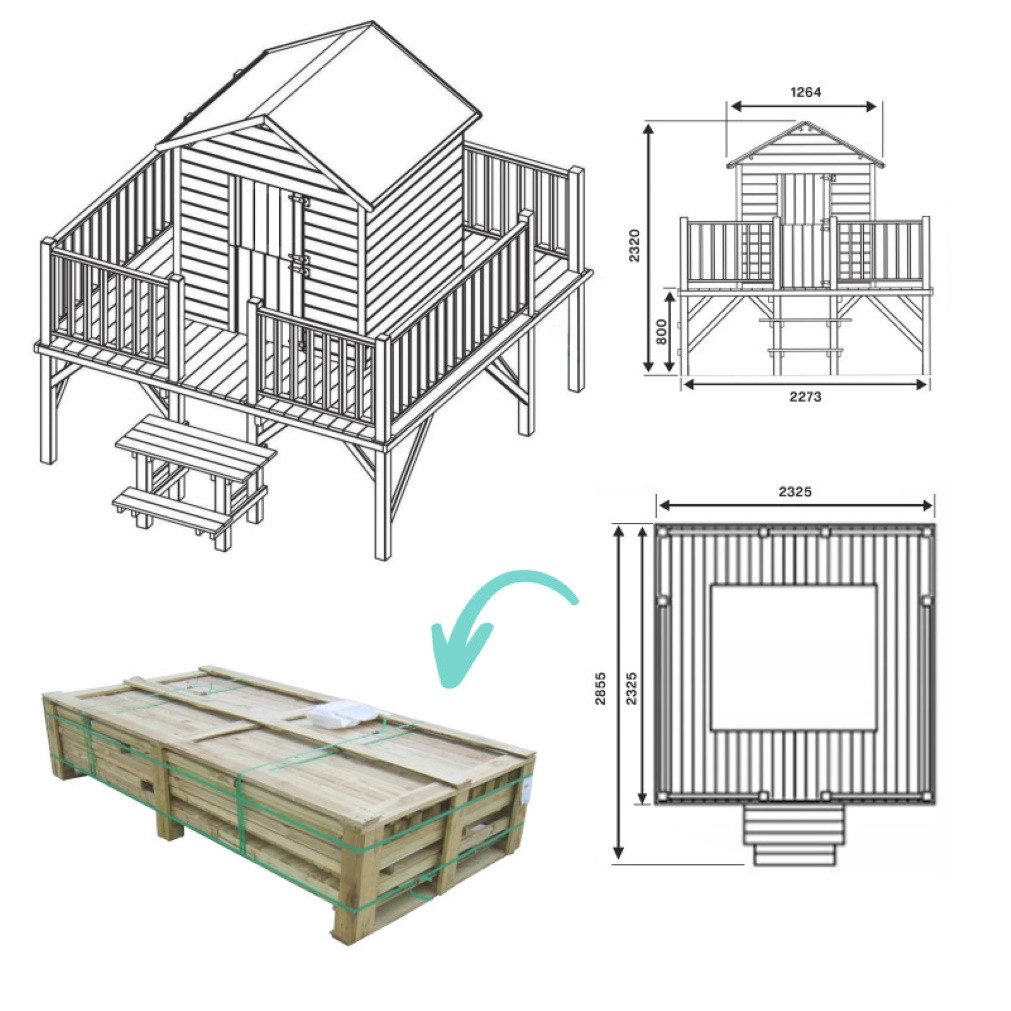 bv-vertrieb Spielhaus Kinderspielhaus Spielhaus Holz-Gartenhaus Spielhütte Holz - (3994)