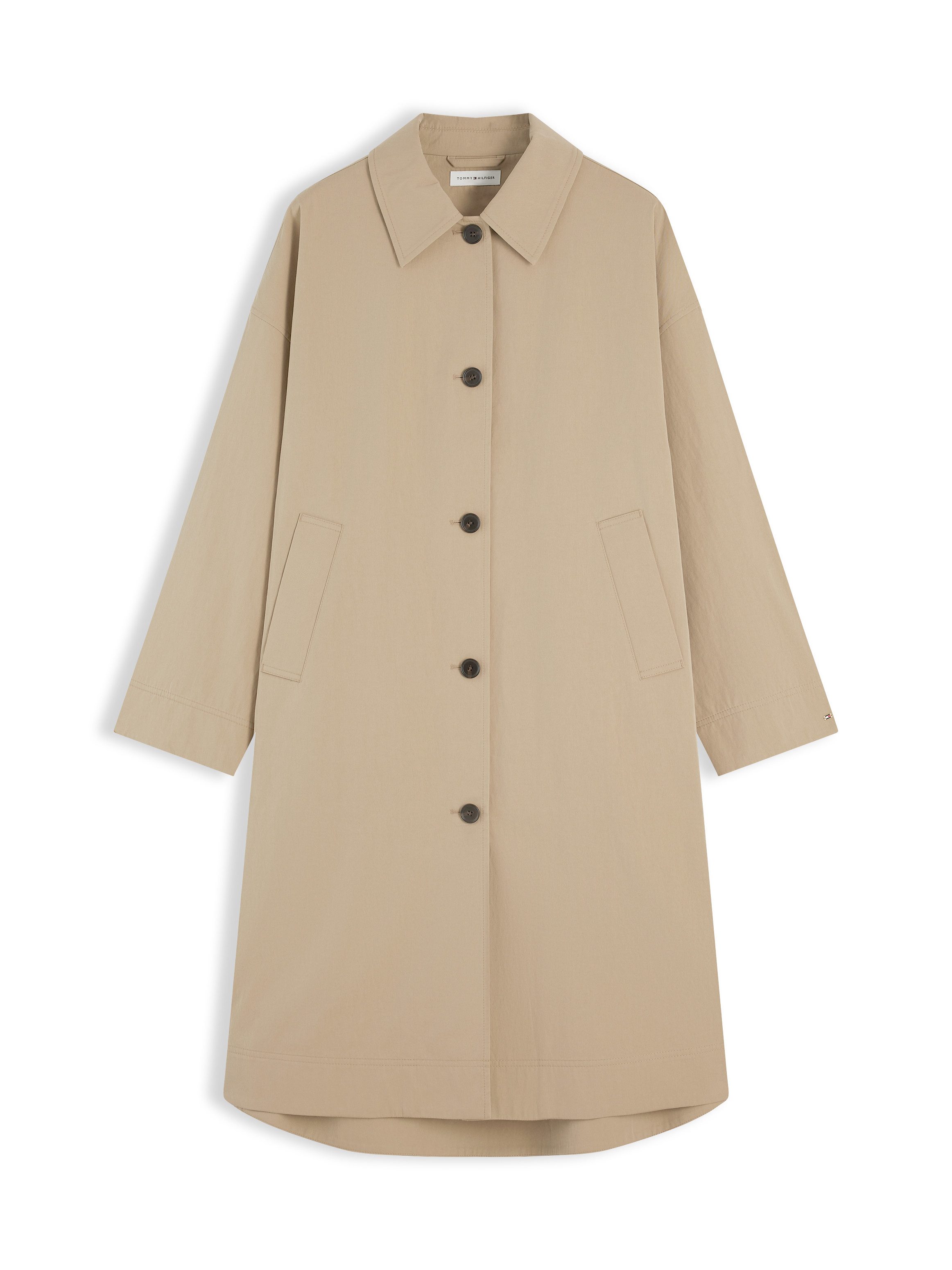 Tommy Hilfiger Trenchcoat COTTON COAT Eleganter Umlegekragen, aus Baumwollmischung
