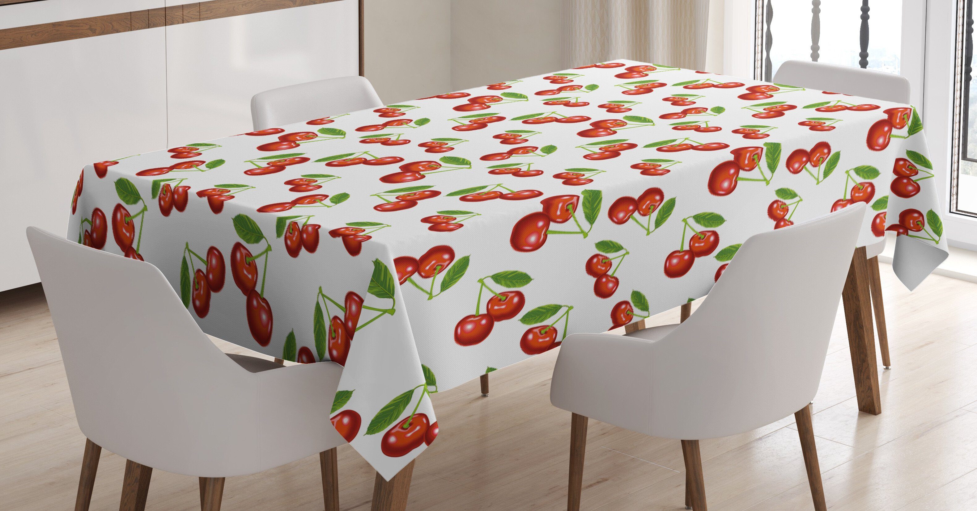 Abakuhaus Kirsche Klare Tischdecke Farben, geeignet Farbfest Waschbar Kirschfrucht-Muster den Für Bereich Außen