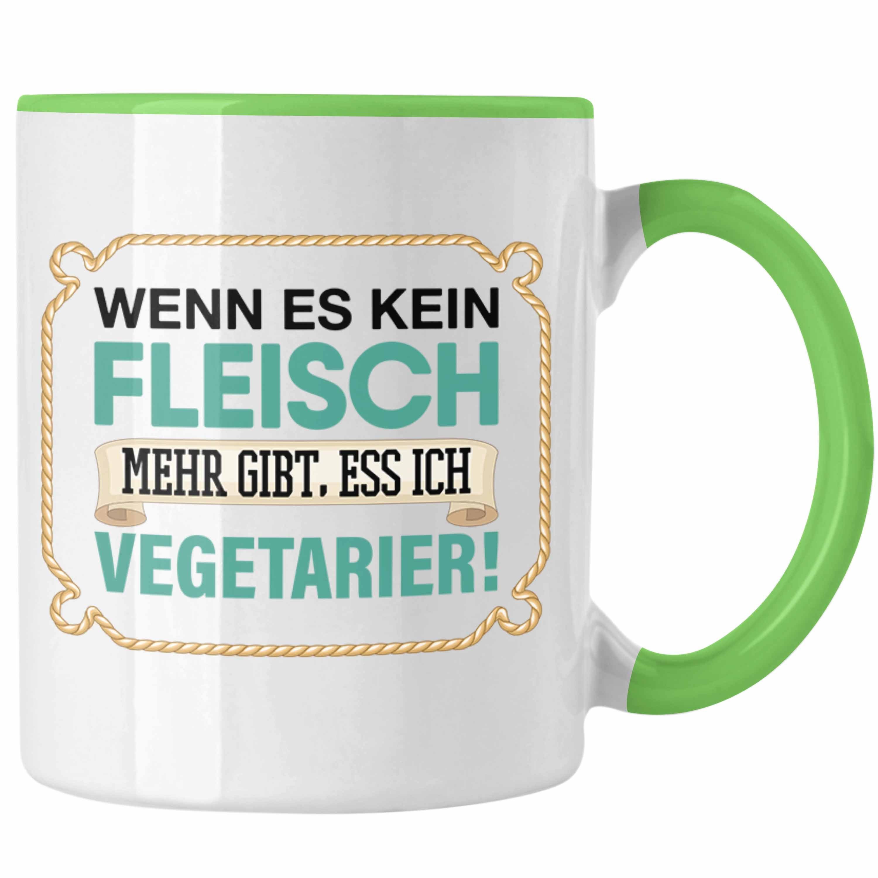 Trendation Tasse Anti Vegetarier Tasse Geschenk Wenn Es Kein Fleisc Grün