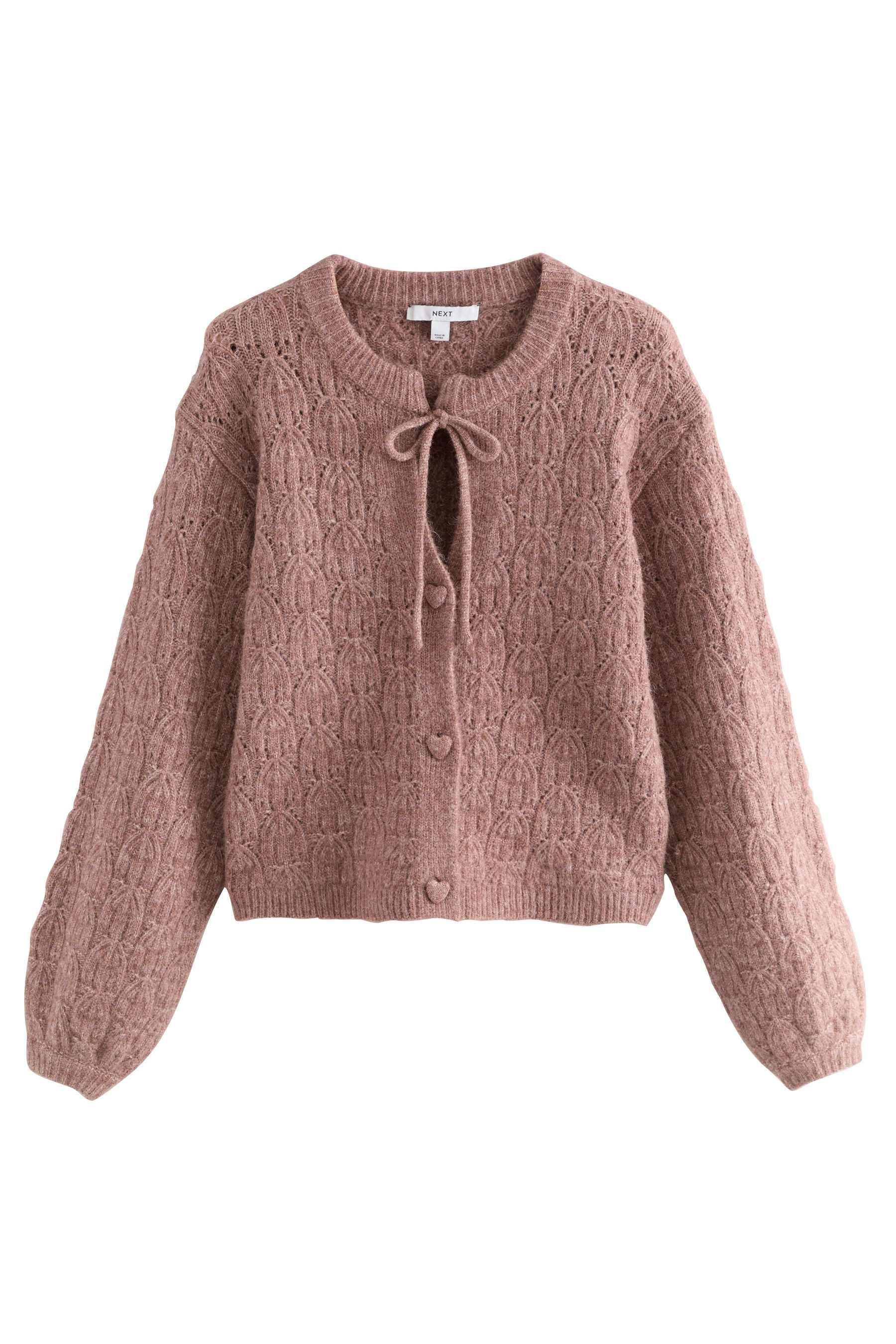 Next Strickjacke Strickjacke mit Herzknöpfen zum Binden (1-tlg) günstig online kaufen