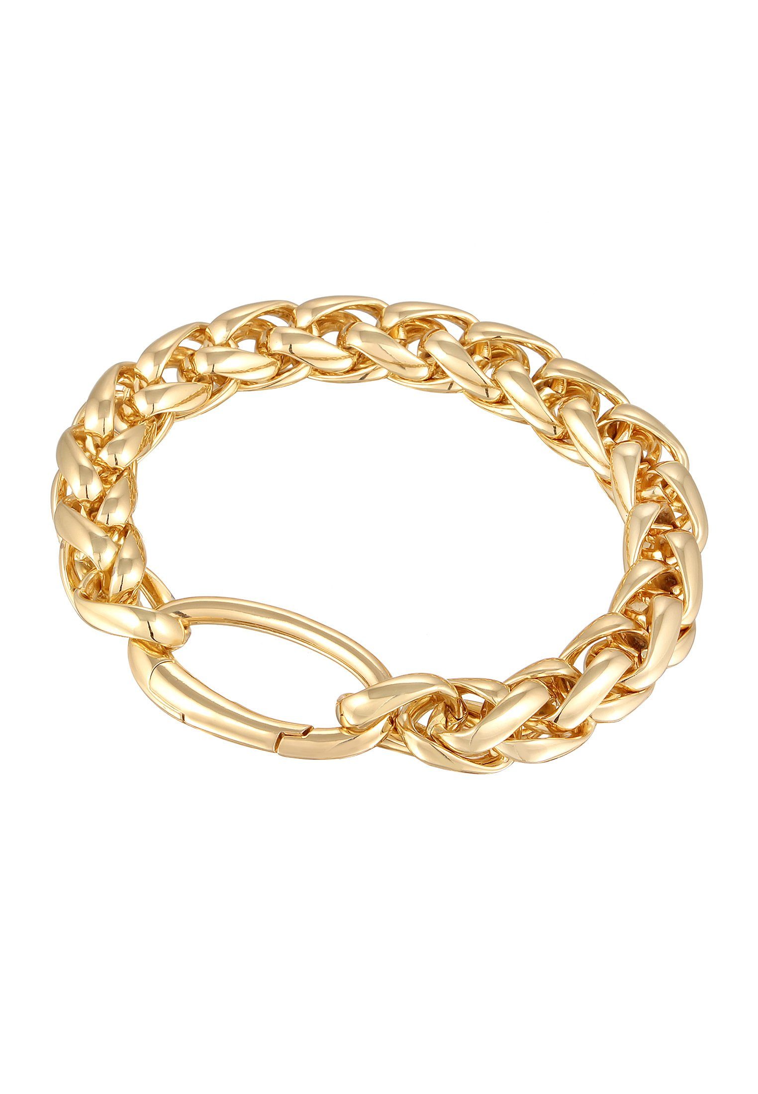 Elli Armband Zopfkette Ringverschluß Farbe Gold für Damen (kein Set, 1-tlg)