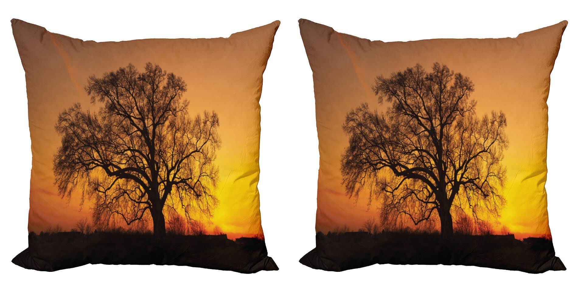 Kissenbezüge Oak Doppelseitiger (2 Abakuhaus Modern Digitaldruck, Old Sunset Accent Stück), View Baum at