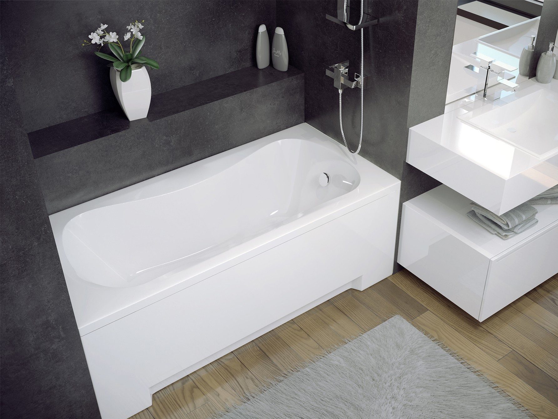 KOLMAN Badewanne Rechteck Aria 130x70, Ablaufgarnitur günstig online kaufen