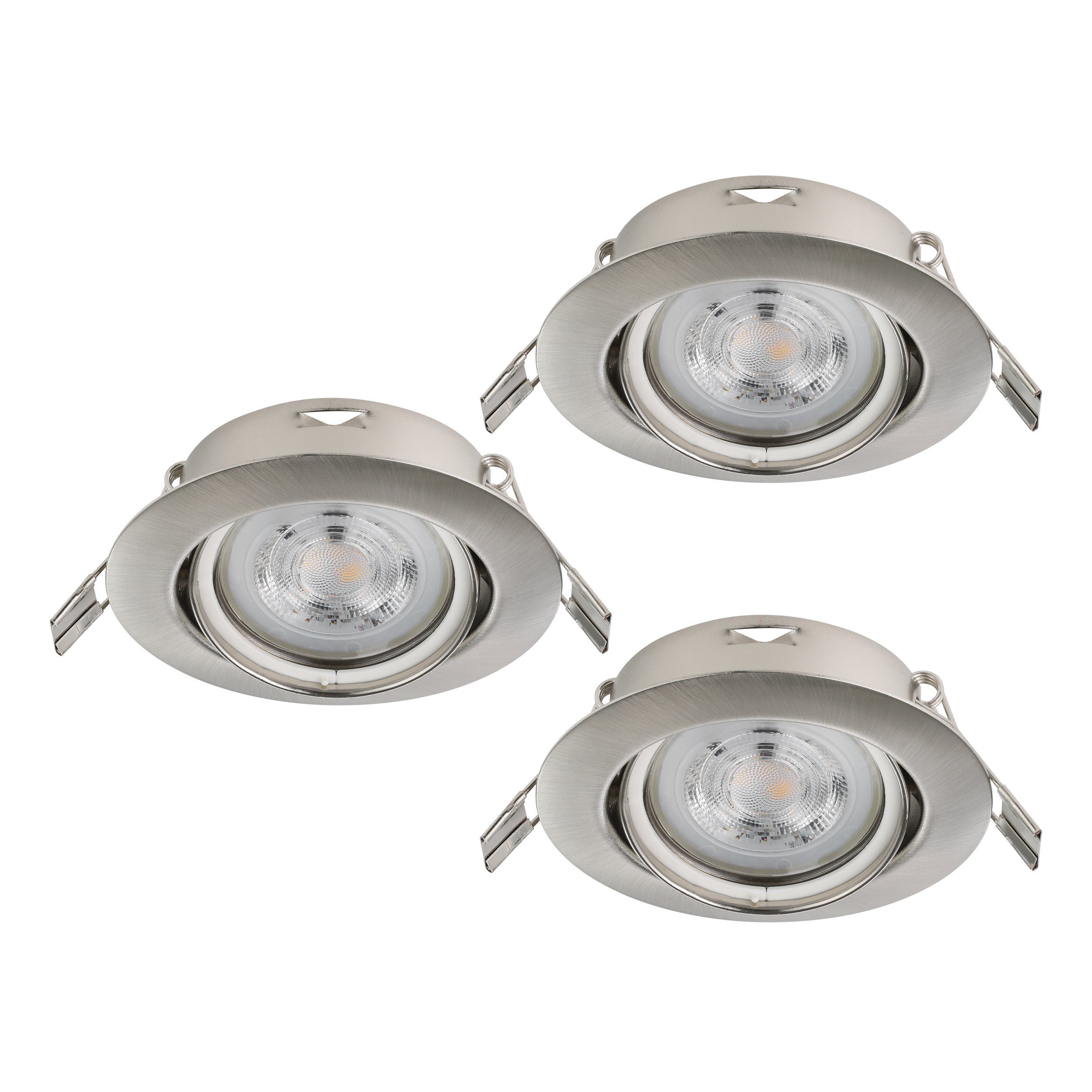 EGLO LED Einbauleuchte Favazzina, Leuchtmittel inklusive, 3er Set LED Einbaustrahler, Deckenspot, Deckenstrahler, Ø 8,8 cm