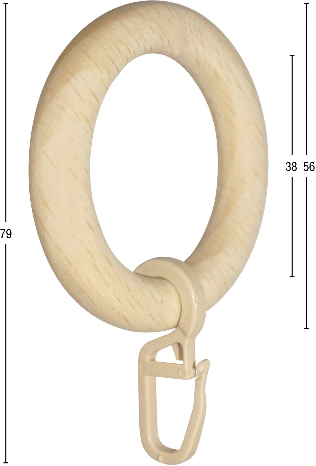 GARESA Gardinenring Holzring mit Haken, (20-St), günstig online kaufen