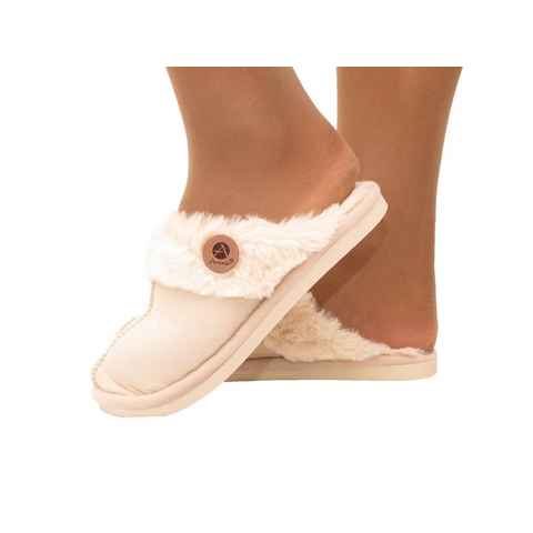 Markenwarenshop-Style Hausschuhe Slipper Winter Lady Homeshoe Fluffy 38-39 Farbe: beige Plüsch Hausschuhe