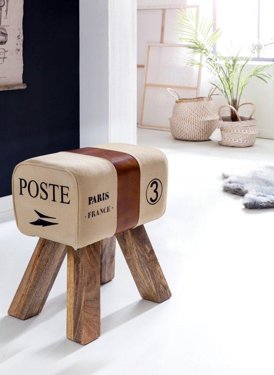 FINEBUY Sitzhocker Design Springbock Fußhocker Turnhocker Turnbock Pferd Le günstig online kaufen