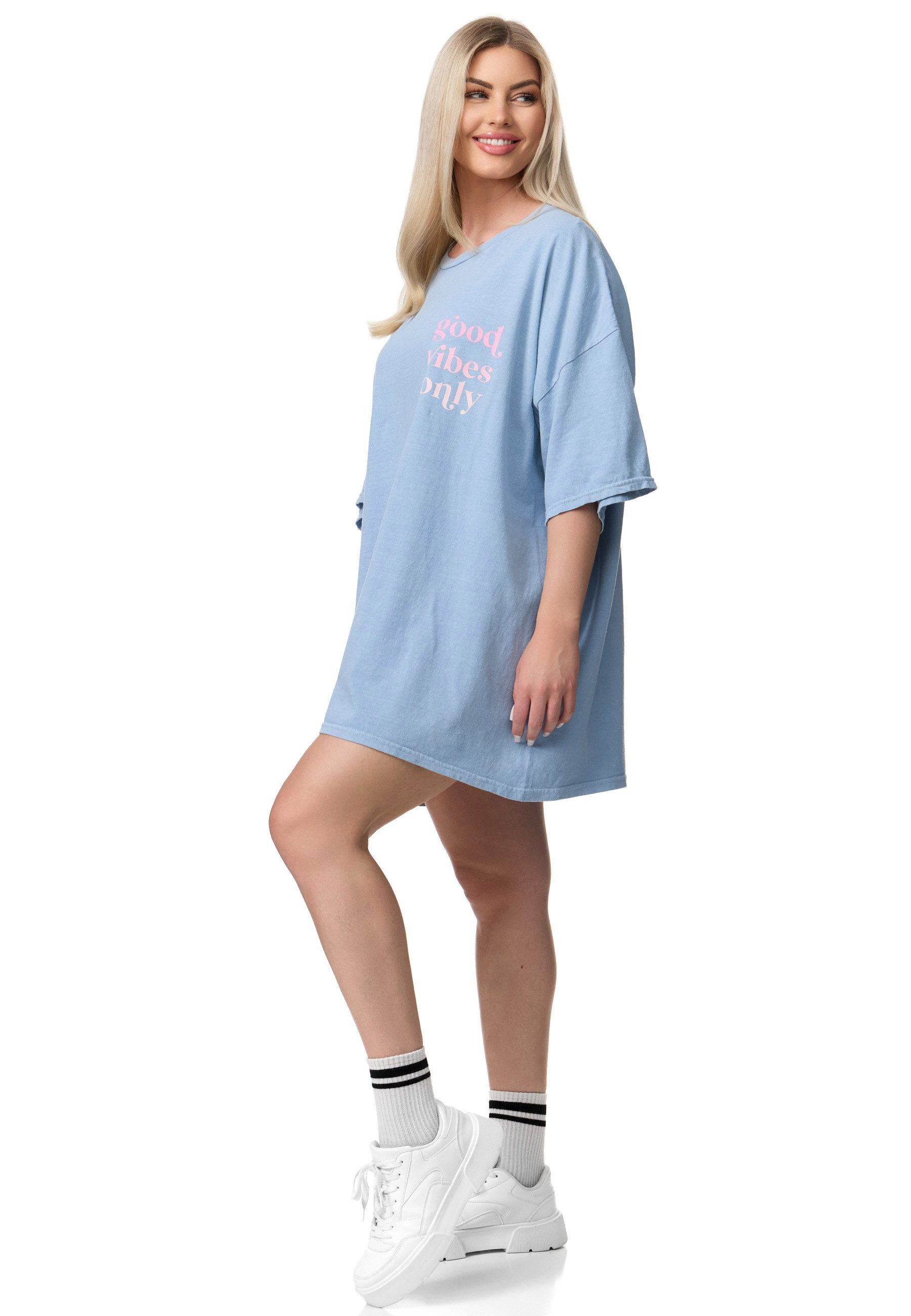 Worldclassca Longshirt Worldclassca Oversized VIBES Print T-Shirt lang Tee günstig online kaufen