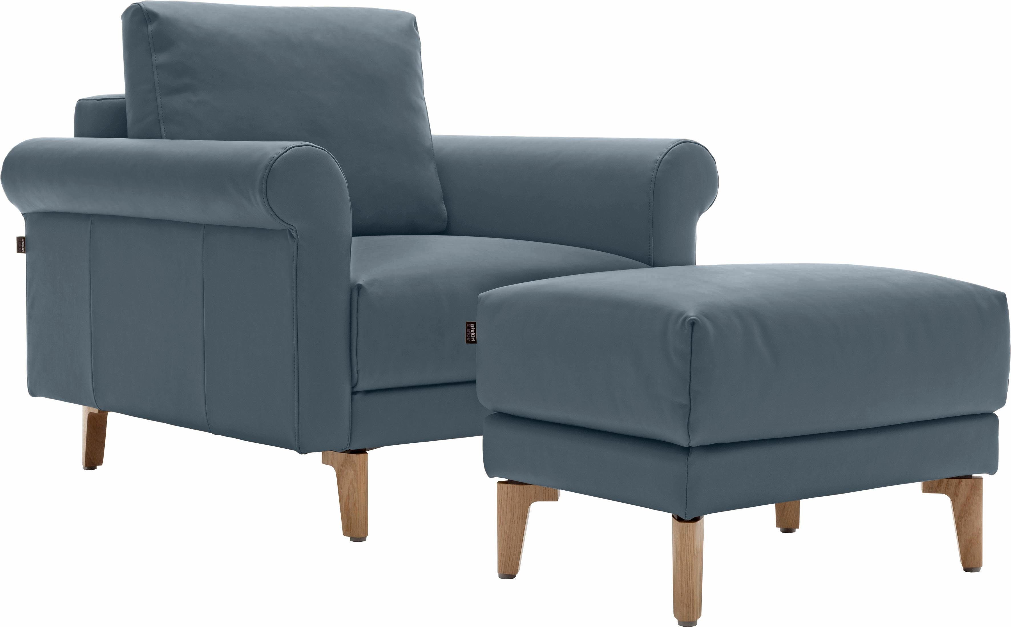 Creation BY ROLF BENZ Sessel CR.450, Designsessel, Loungesessel, modern Landhaus, mit tollem Sitzkomfort, Breite 88 cm, Fuß Nussbaum