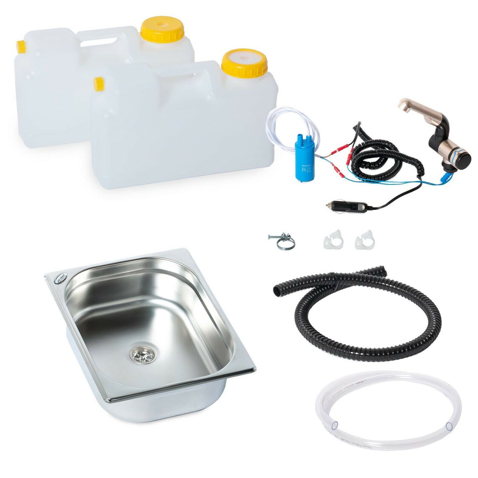 ad-ideen Waschbecken 12V Camping Spüle Technikset Bausatz 325x265x100mm