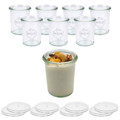 mikken Joghurtgläser 8er Set WECK Dessertgläser 160 ml Joghurtgläser mit Frischhaltedeckel, (Starter-Set, 8er Set)