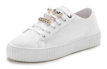 LASCANA Sneaker aus Textil, Plateausohle, Schnürhalbschuhe, Freizeitschuhe VEGAN