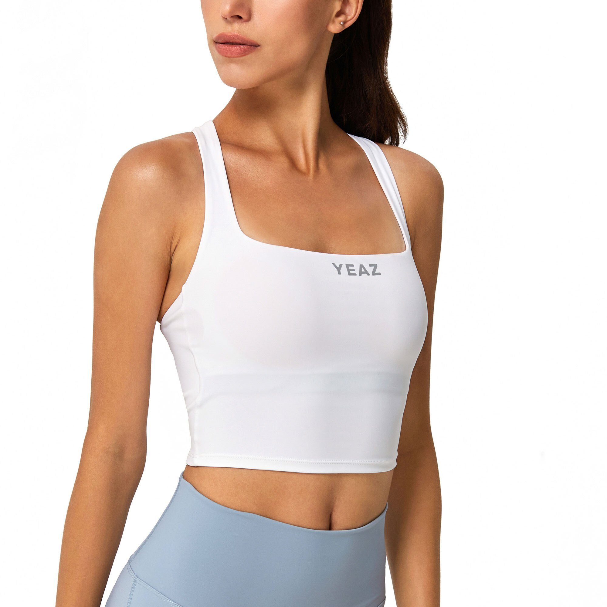 YEAZ Yogatop SHOW top (1-tlg) Sportliches, cooles Design mit einzigartiger Passform weiß