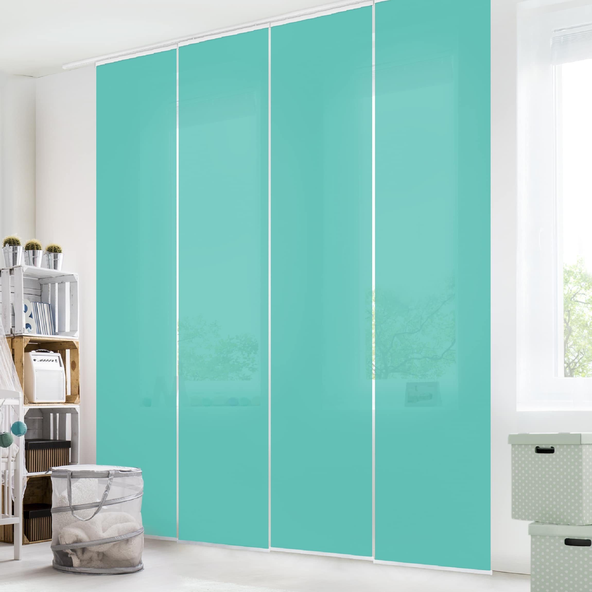 Bilderdepot24 Schiebegardine modern Flächenvorhang blickdicht Türkis, günstig online kaufen