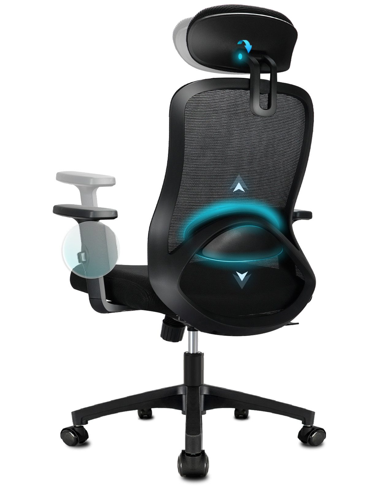 Milacyee Bürostuhl Ergonomisch,Chefsessel Wippfunktion abschließbar Stuhl,B günstig online kaufen