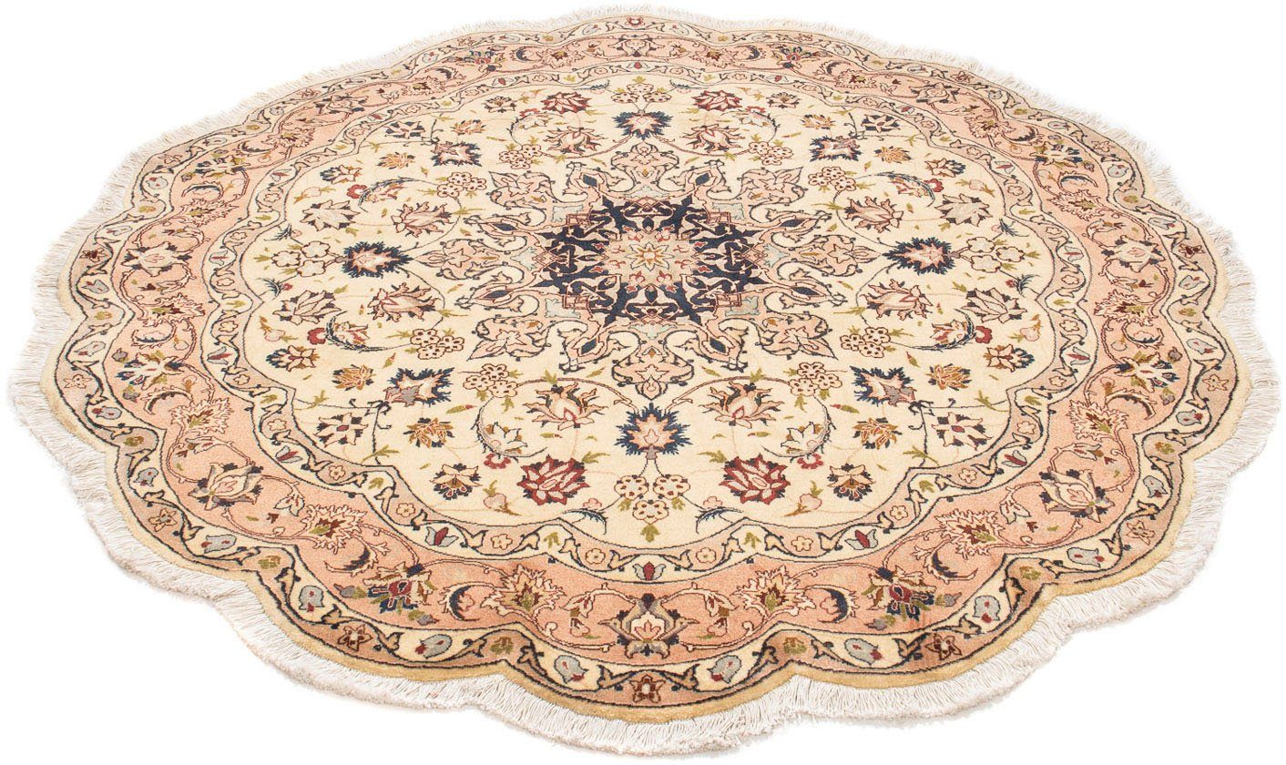 x Wohnzimmer, mit - Royal Täbriz 150 mm, Zertifikat 7 Einzelstück rund, rund - cm Orientteppich 150 beige, Höhe: Perser morgenland, - - Handgeknüpft,