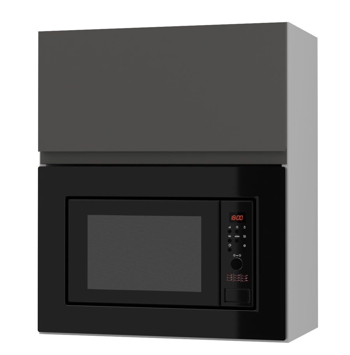 Feldmann-Wohnen Faltlifthängeschrank Avellino (W2MK/60, Mikrowellenumbauschrank mit Klapptür und Gasdruckdämpfer, 1-St., moderne Optik, Acrylfronten, Griffmulden) 60x32,5x72cm grifflos grau - graphit Acryl matt (AV-W2MK/60)