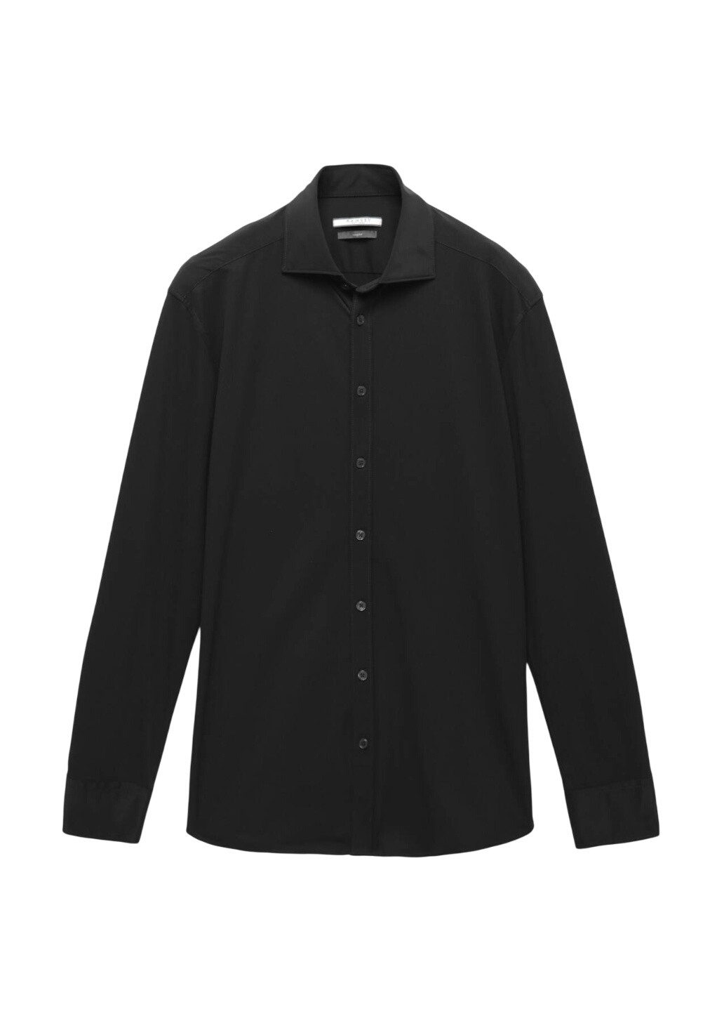 RAMSEY Hemdbluse Schwarzes Regular Fit Strickshirt