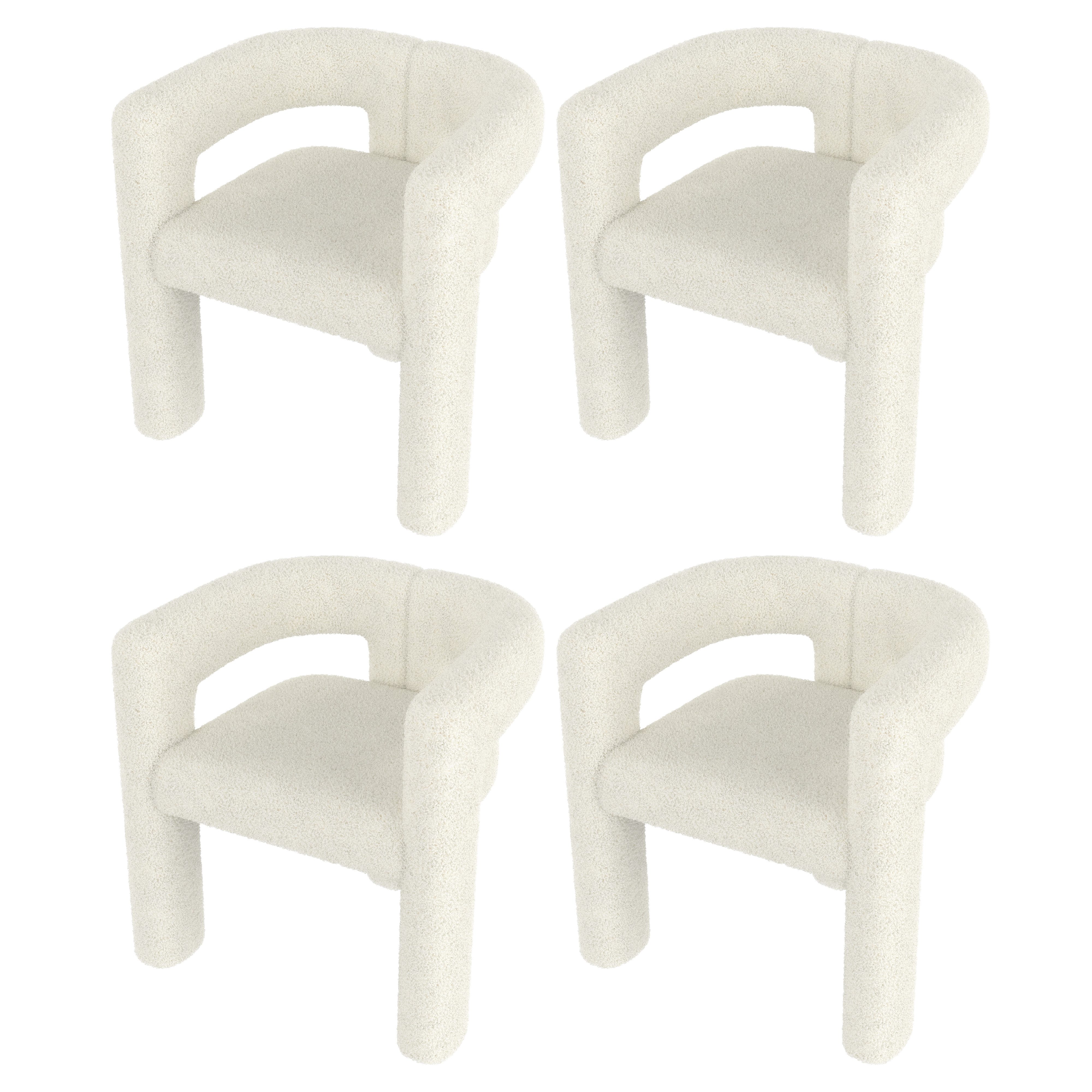 KLAM HOME Esszimmerstuhl Ergonomischer Sessel mit Premium Teddy Flor mit Ar günstig online kaufen