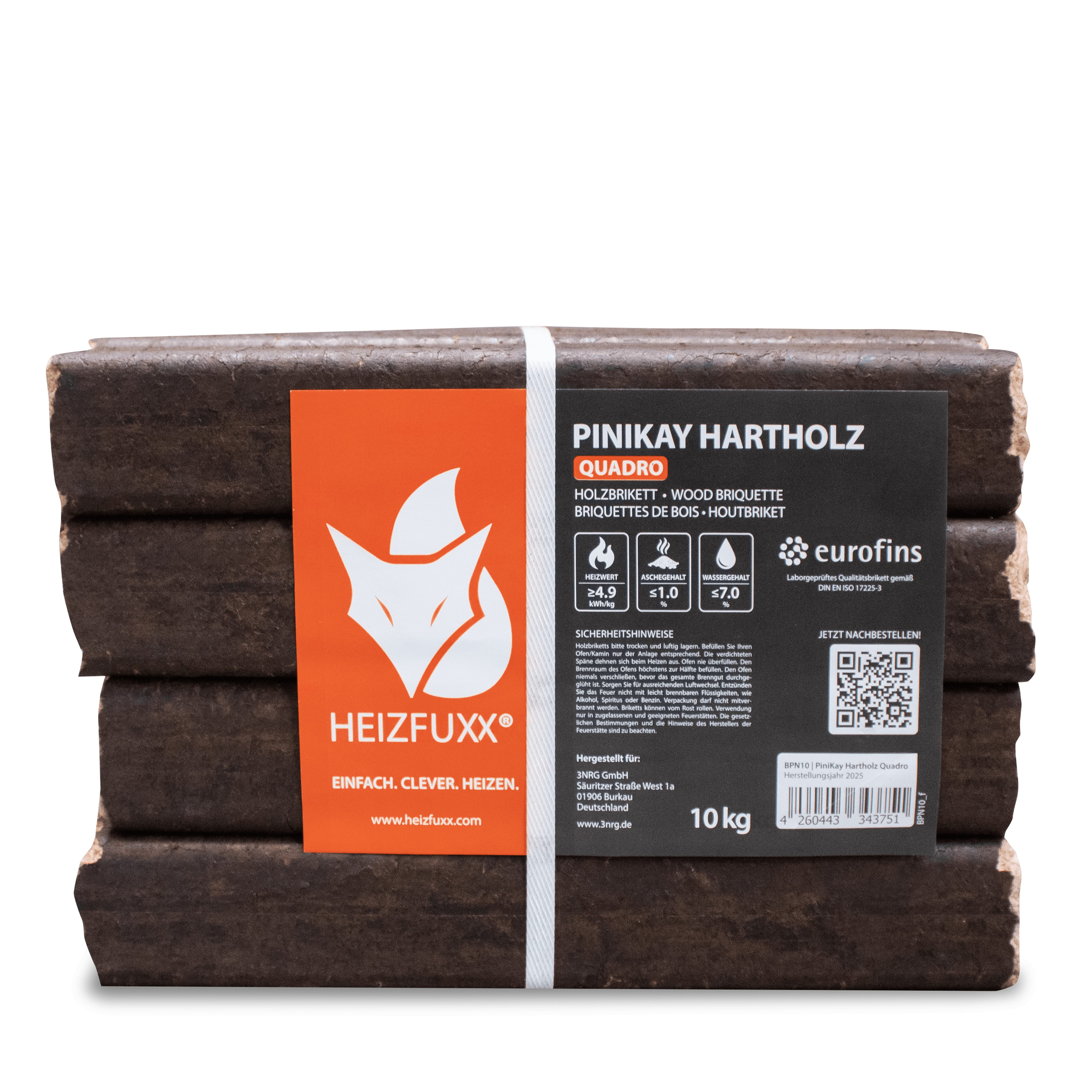 HEIZFUXX Holzbriketts, 960 kg, (Palette, 96-St)