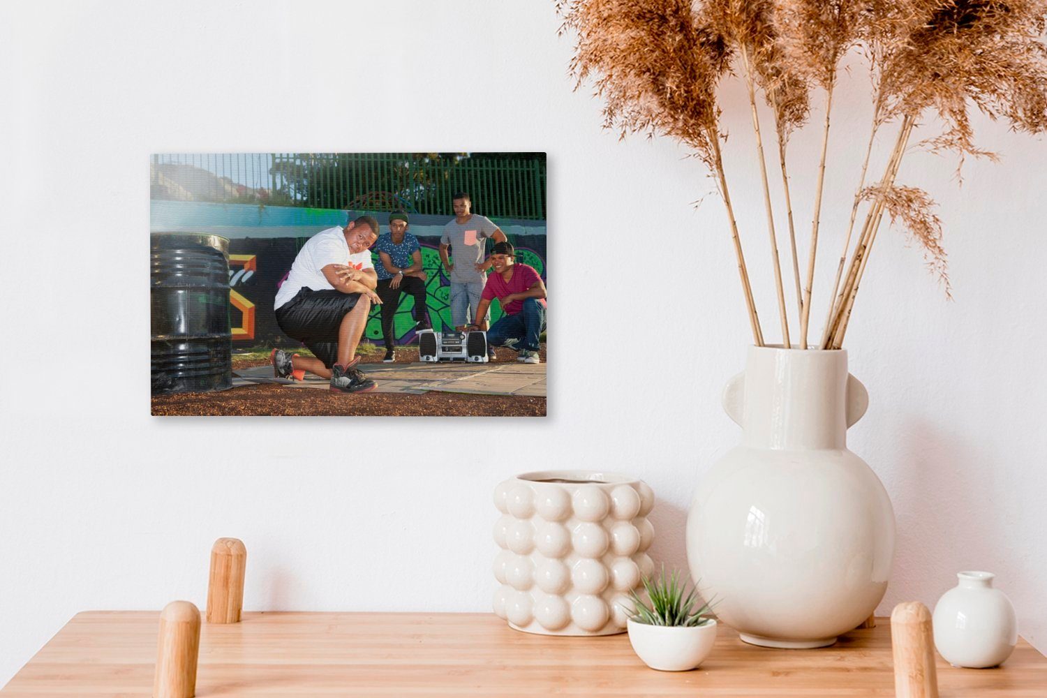 30x20 Wanddeko, Männliche Park, (1 Aufhängefertig, cm Leinwandbilder, St), OneMillionCanvasses® Leinwandbild im Wandbild Hip-Hop-Tänzer