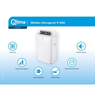 Qlima Klimagerät P 522 Mobiles Airco - 2,2kW - Raumgrösse bis zu 55-75 m2 - Energie A