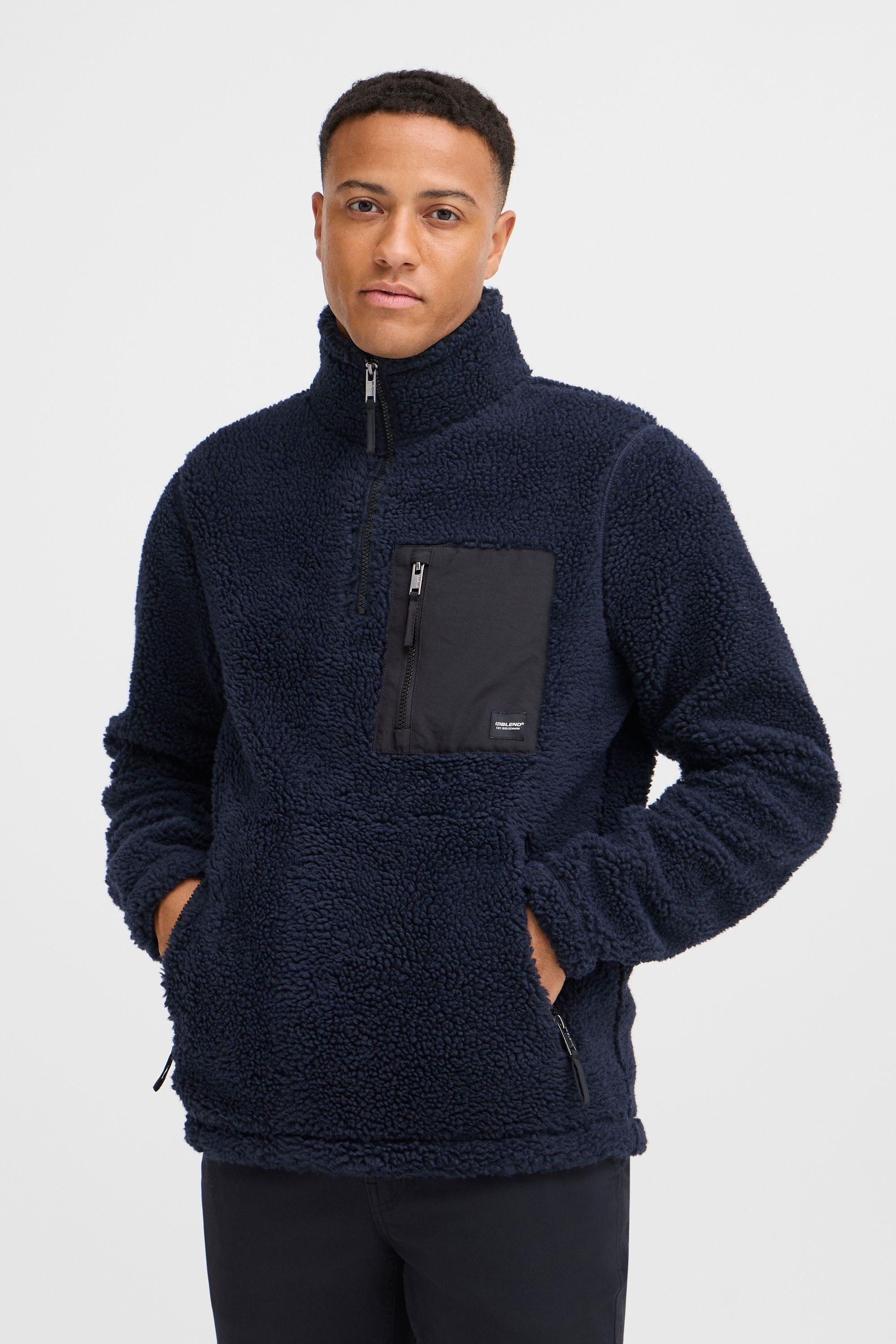 Blend Fellimitatjacke BHMTOTTO Lässiger Troyer in Teddy-Optik günstig online kaufen