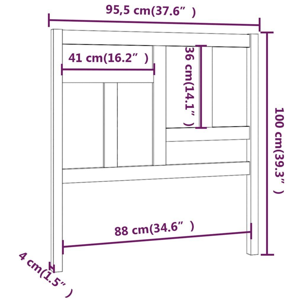 Bett-Kopfteil 95,5x4x100 vidaXL cm Natur St) (1 Kiefer, Kopfteil Massivholz