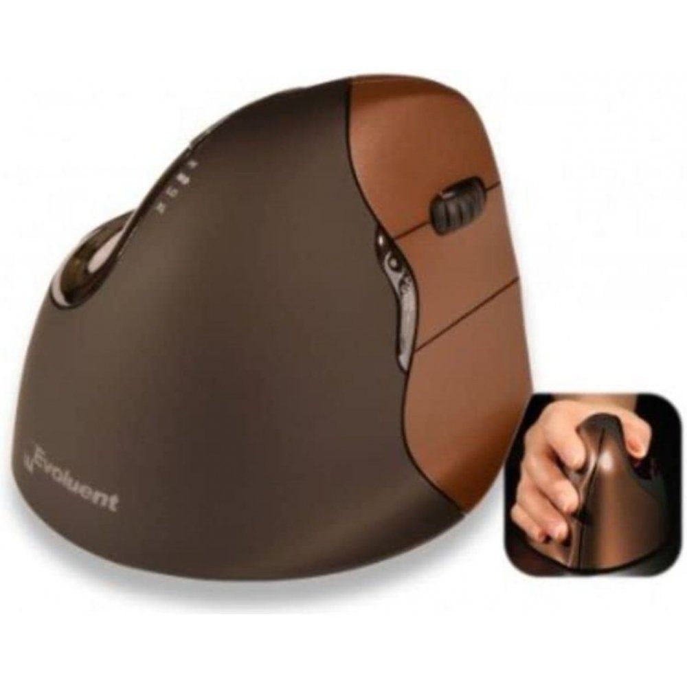 EVOLUENT Bakker 4 Small Wireless - vertikale Maus - braun/bronze ergonomische Maus
