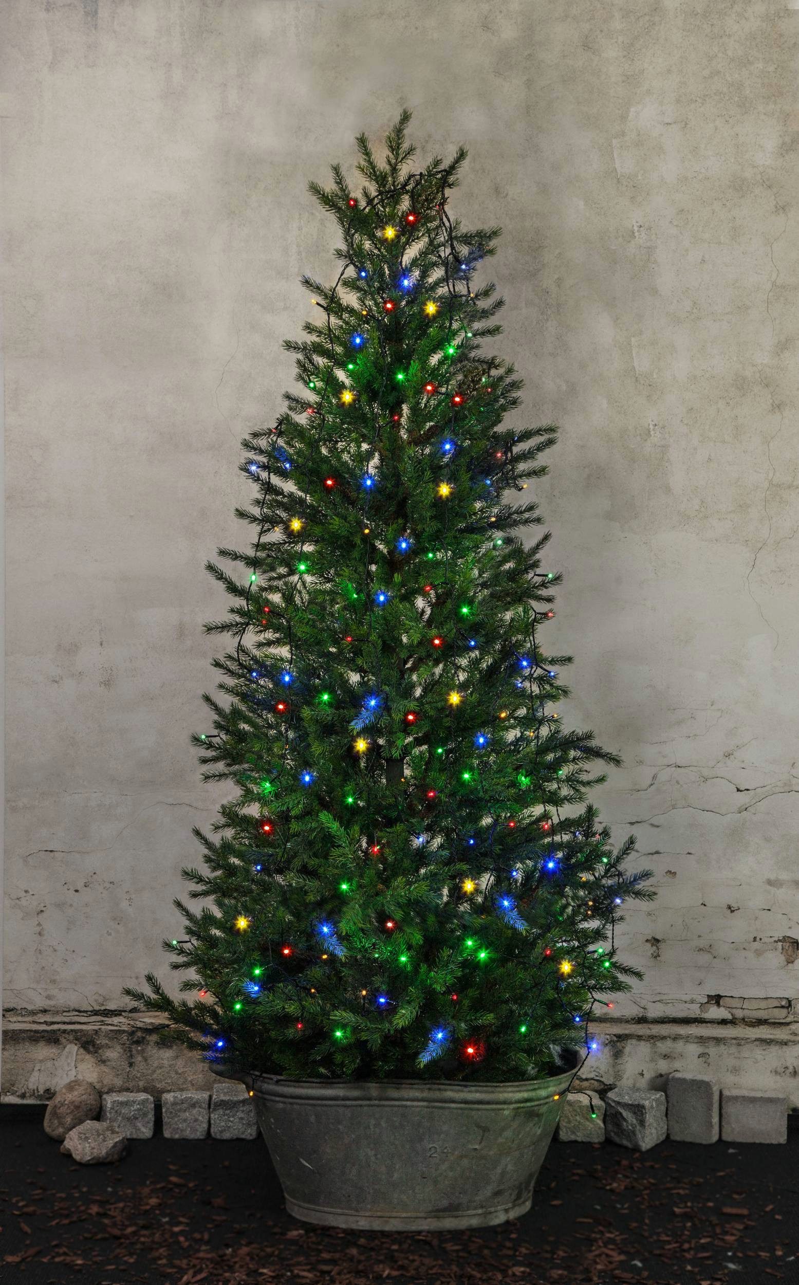 EGLO LED-Lichterkette SERIE LED - Weihnachtsdeko - Beleuchtung - Winterdeko, 160-flammig, Beleuchtung für innen und außen, buntes Lichternetz mit Kabel, 2 m