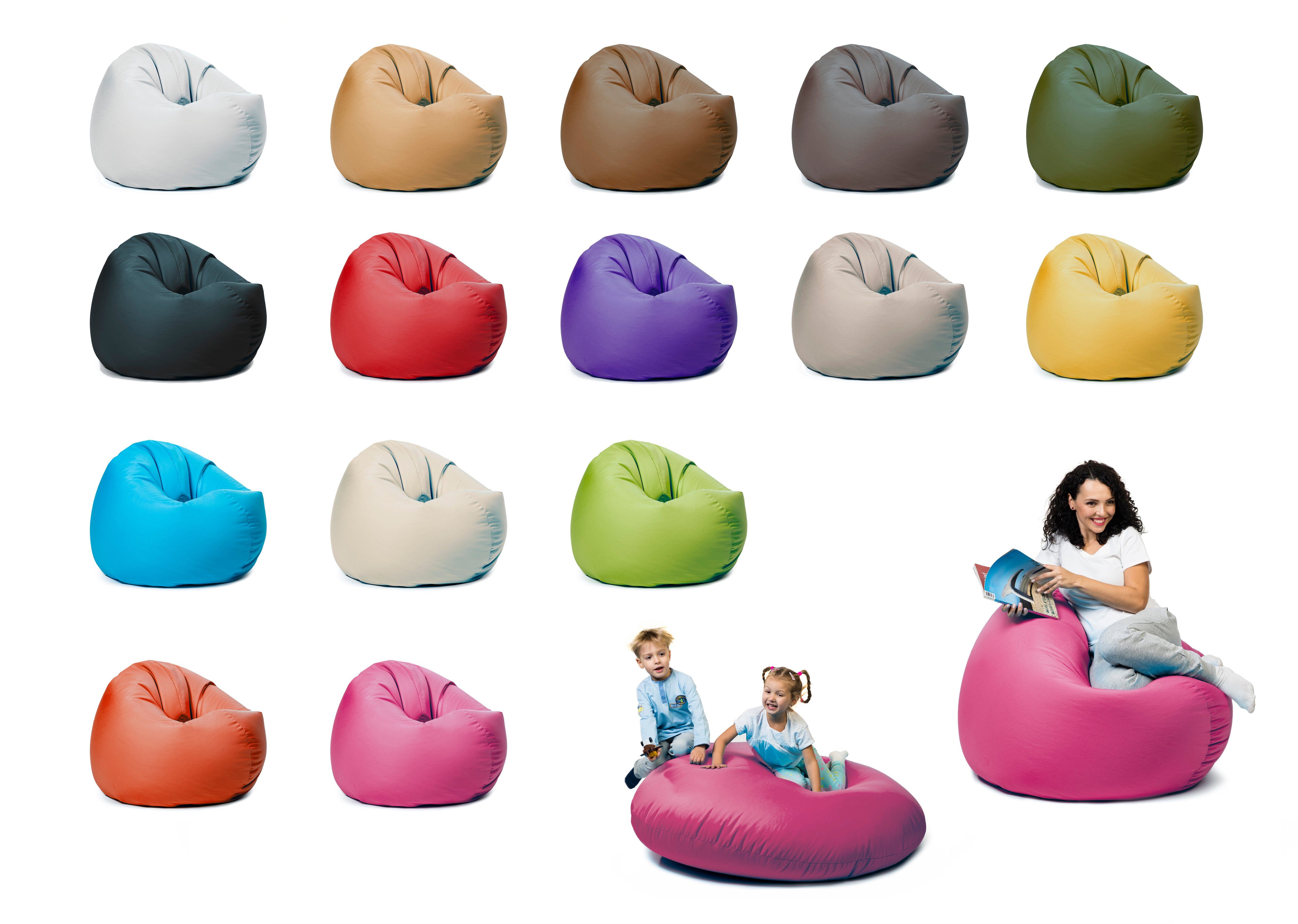 sunnypillow Sitzsack mit Styropor Füllung Outdoor & Indoor für Kinder und Erwachsene Rosa